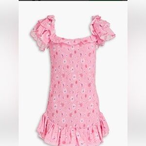 Love Shack Fancy Kodie shirred floral-print cotton mini dress